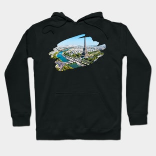 Paris City Cartoon Print Hoodie